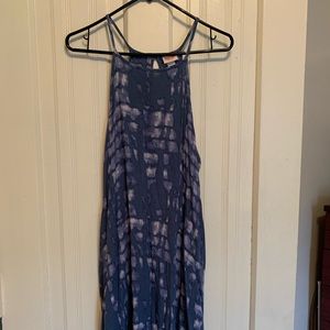 Mossimo Sleeveless Blue & White Tie Dye Dress